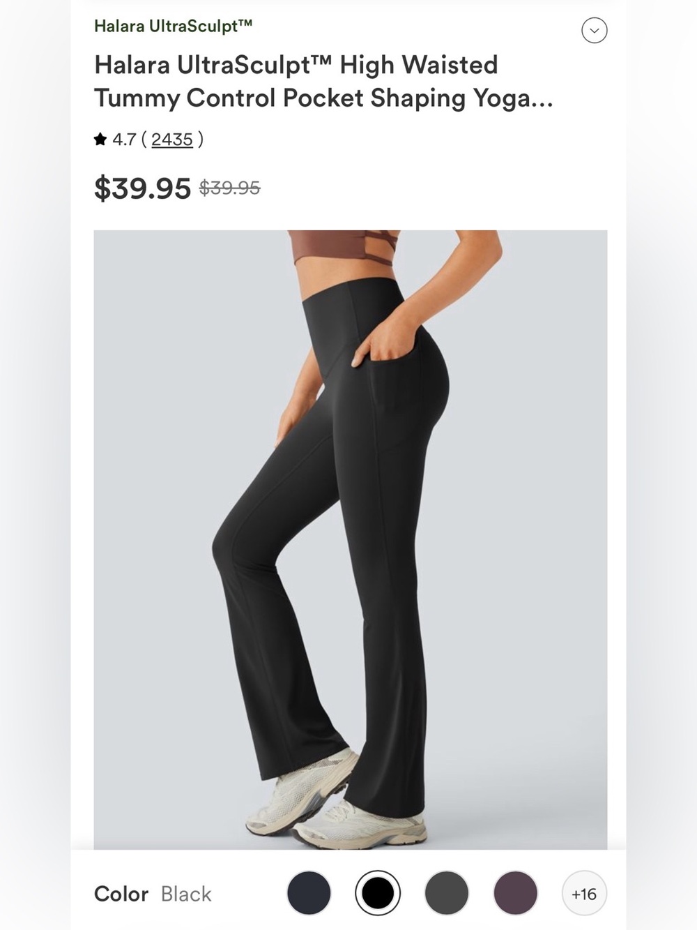 HALARA Ultrasculpt High-Waist Flare Yoga Pants with Side Pockets